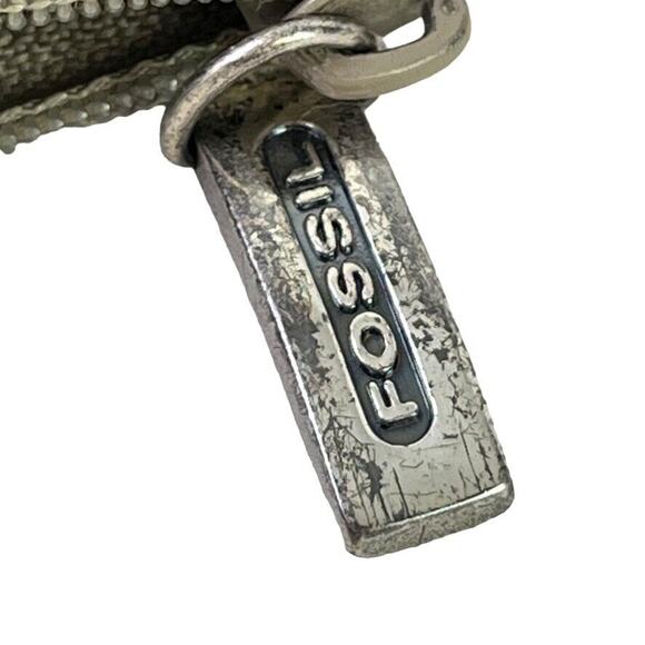 Fossil Womens Metallic Leather Coin Purse ID Holder Small Wallet Key Chain Bag - Picture 14 of 16